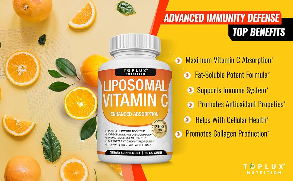 Liposomal Vitamin C 2100mg High Absorption Fat Soluble VIT