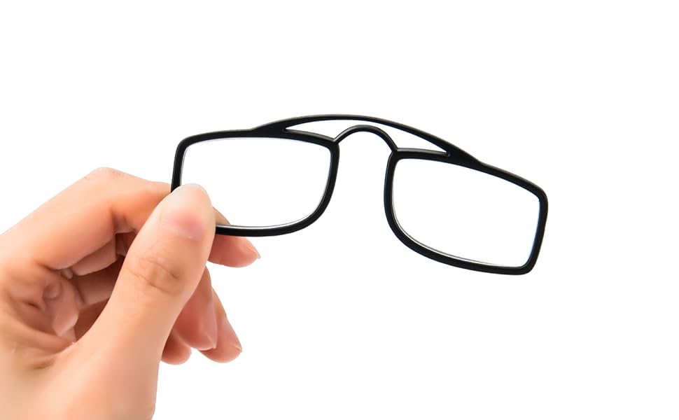 Mini-Lesebrille, Nasenlesebrille zum Anstecken,Lesebrille zum Anstecken, Lesebrille mit Brillenetui,