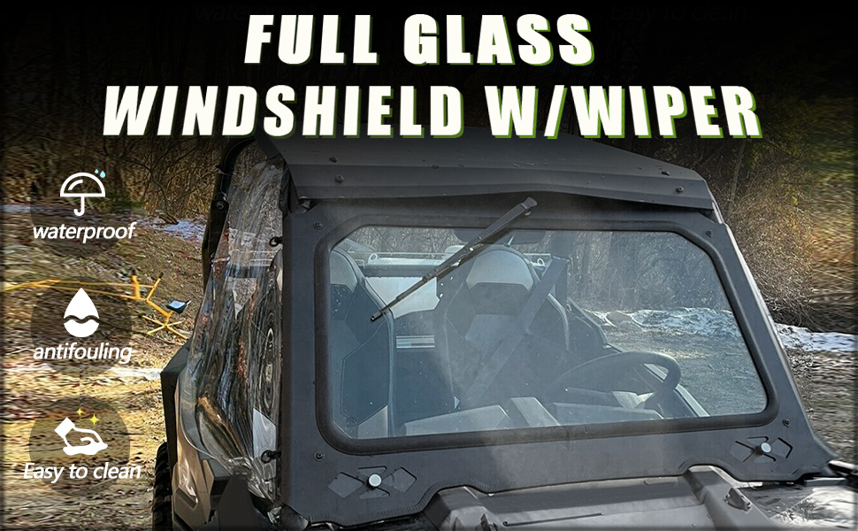 ECOTRIC Full Glass Windshield W/Wiper Compatible with 2014