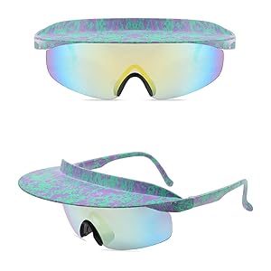 Visor Sunglasses Mottled Violet Green Film