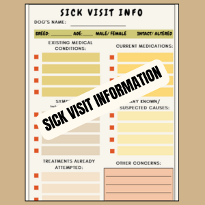 Sick Visit Pet Information 