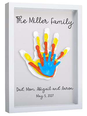 family handprint frame, family print, diy paint kit for family, home decor frame