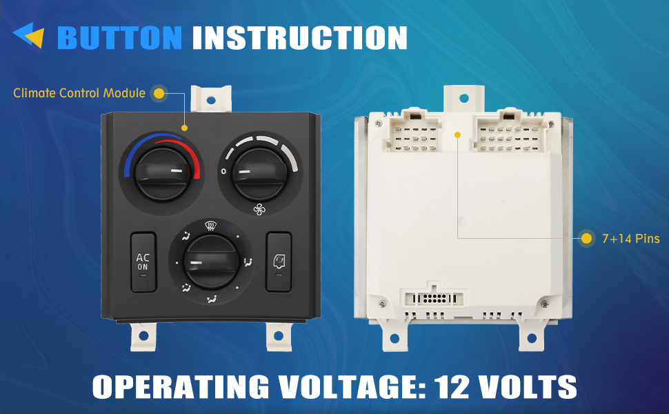Climate Control Module 12V A/C Control Panel