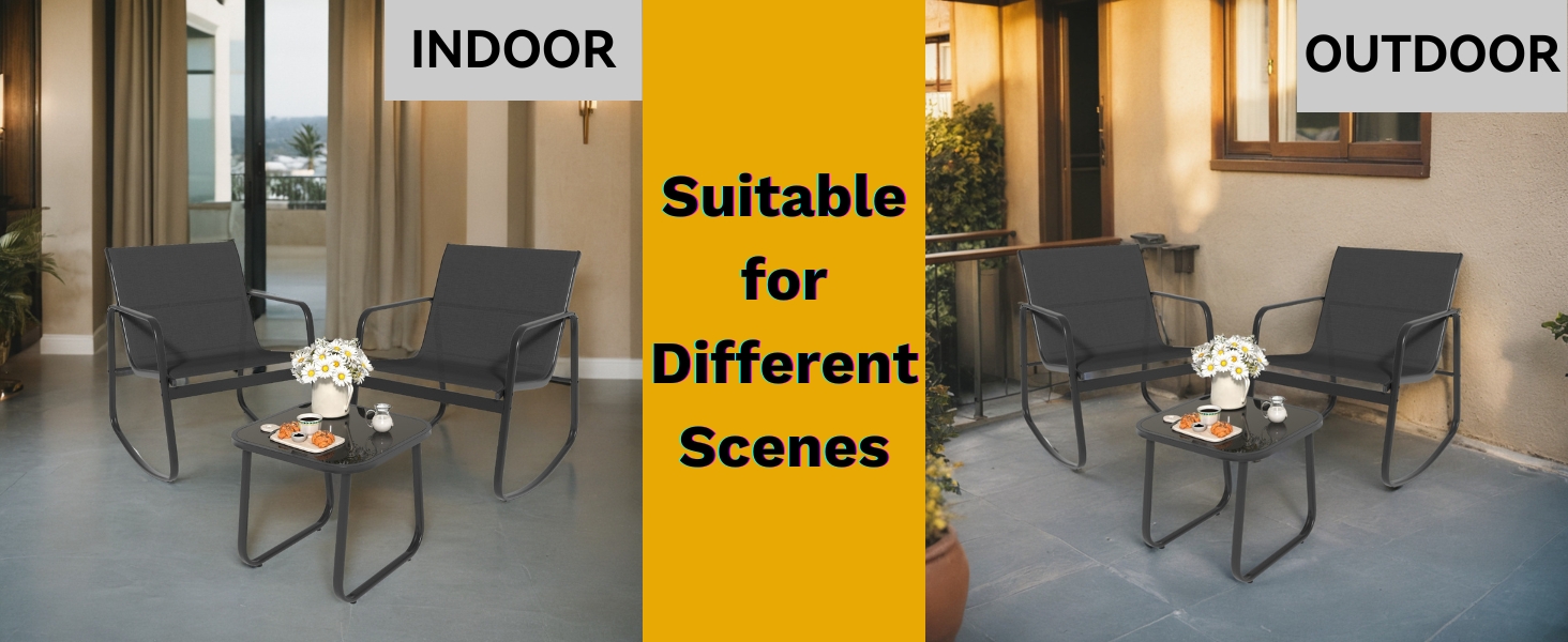 3 Piece Patio Furniture Bistro Set