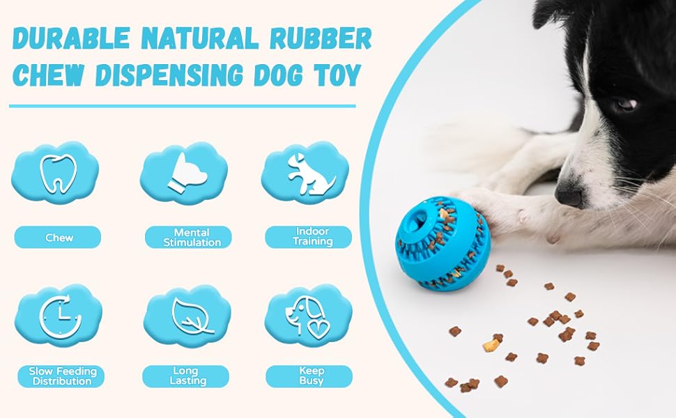 Durable Natural Rubber Chew Dispensing Dog Toy