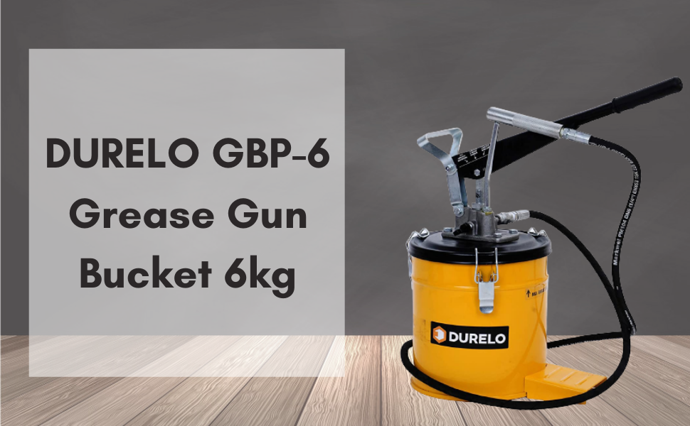 DURELO GBP6 Grease Gun Bucket 6kg High Pressure Grease Pump Complete