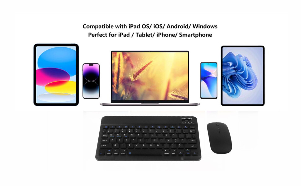 Rechargeable Bluetooth Keyboard and Mouse Combo, UltraSlim Portable