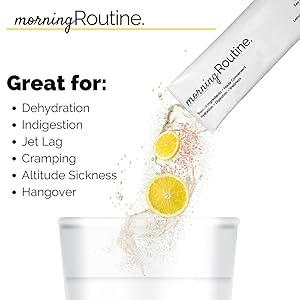ROUTINE Morning Daily Hydration | Electrolyte Powder Packets with Apple Cider Vinegar, Lemon and Sea Salt | Hydrate Powder, Electrolyte Drink Mix | Keto & Paleo Electrolytes Hydration Powder - 5 ct 25 hydration packets hangover prevention hangover kit hydration sugar free liquid iv iv hydration