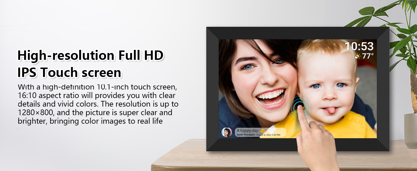 𝟯𝟮𝗚𝗕 FRAMEO Digital Photo Frame, 10.1" WiFi Digital Picture Frame with