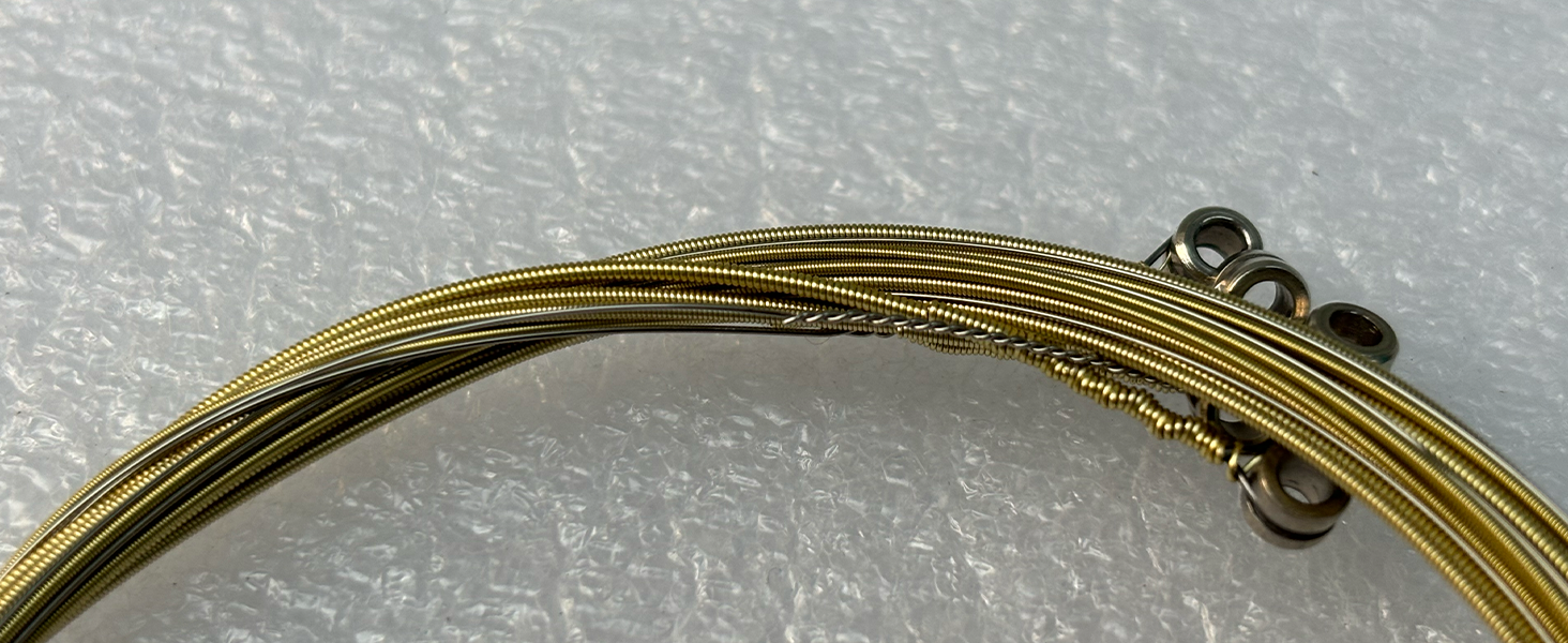 shvain Extra Light Brass Steel Acoustic Guitar Strings, Lighter Hand Feel and Clear