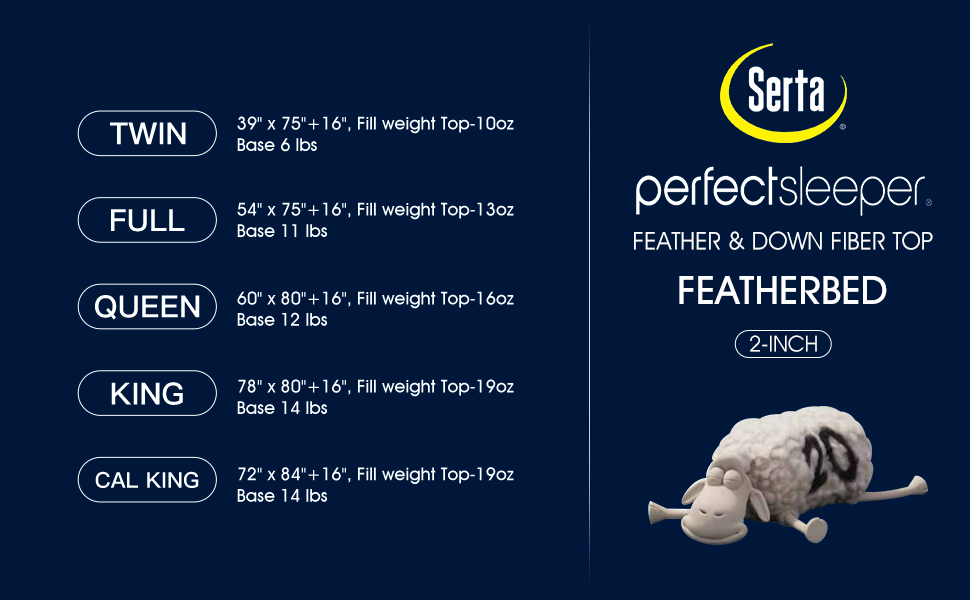 Serta Feather Down Bed Mattress Topper Cal King Size 2