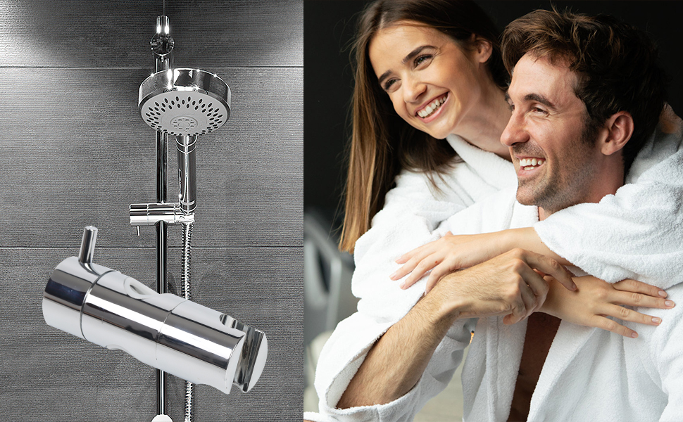 Shower Head Holder Clamp Bracket Adjustable Replacement, On Wall Mount