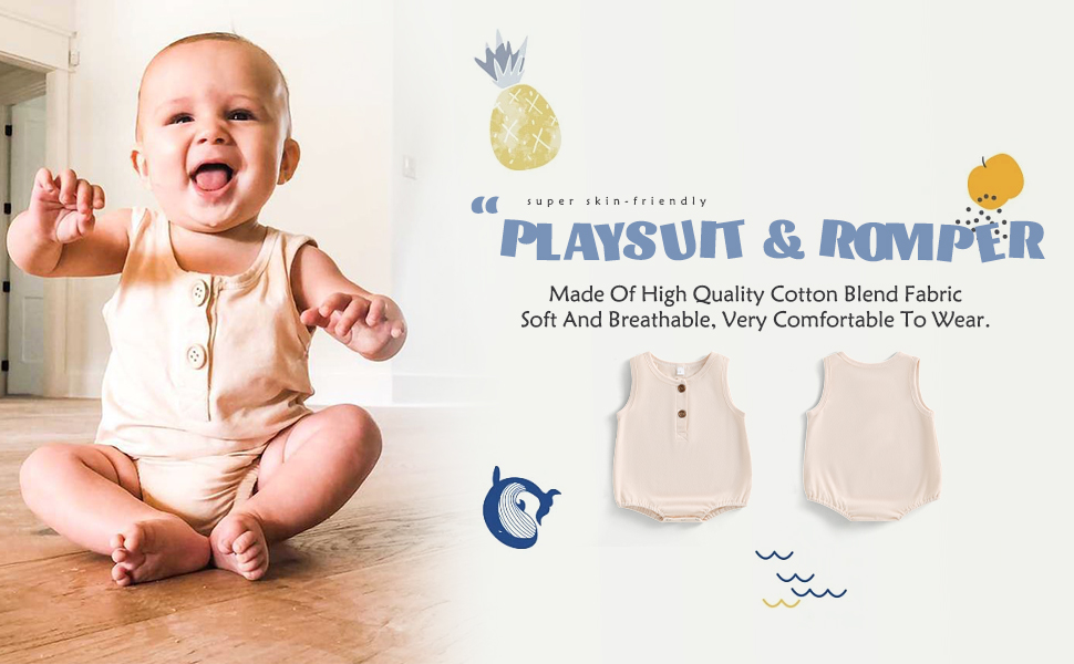 Amazon.com: Baby Boy Girl Sleeveless Bubble Romper Solid