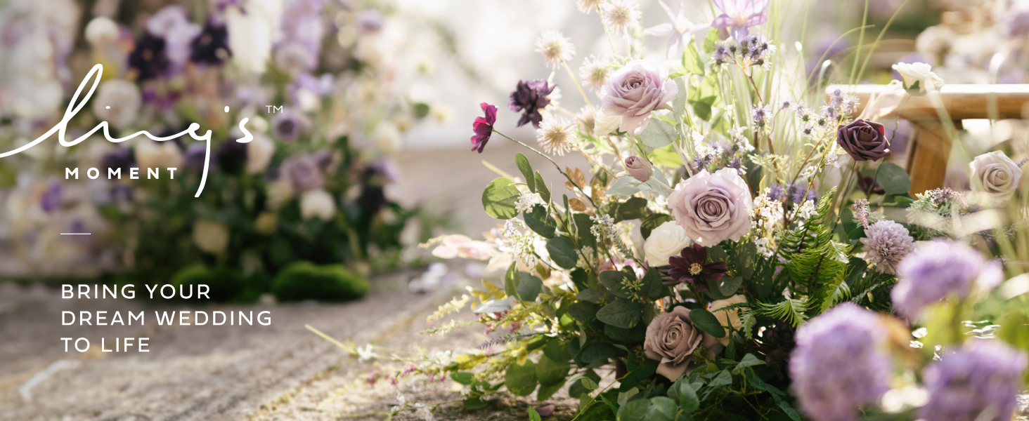 Ling Moment artificial flowers wedding DIY decor rose bouquet stem garland floral bridal ceremony