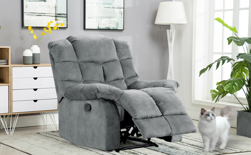 ANJ Manual Overstuffed Recliner, Comfy Recliners with