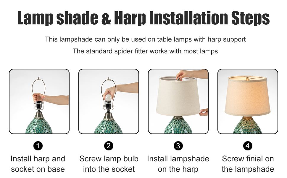 Linen Lamp Shades Set of 2, 11 x 13 x 10 inch (Medium Large Size