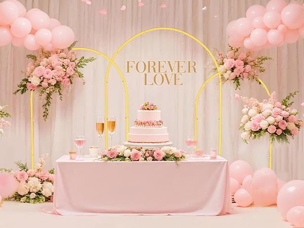 EMART Metal Arch Backdrop Stand, Set Of 3 (6/6.6/7.2 Ft) Wedding Arches Frame P