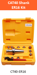 Accusize Industrial Tools 10-Pc ER16 Chuck Set Plus 1-Pc CAT40 Chuck Holder