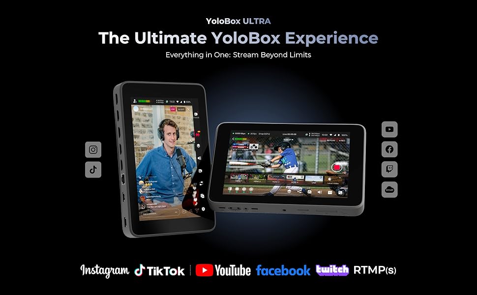 Yololiv yoloboxマルチカメラ生放送機 ライブストリーム 初期モデル Amazon.com: YoloLiv YoloBox Ultra Portable Multi-Camera