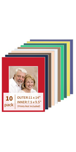 mixed colors picture frame mats