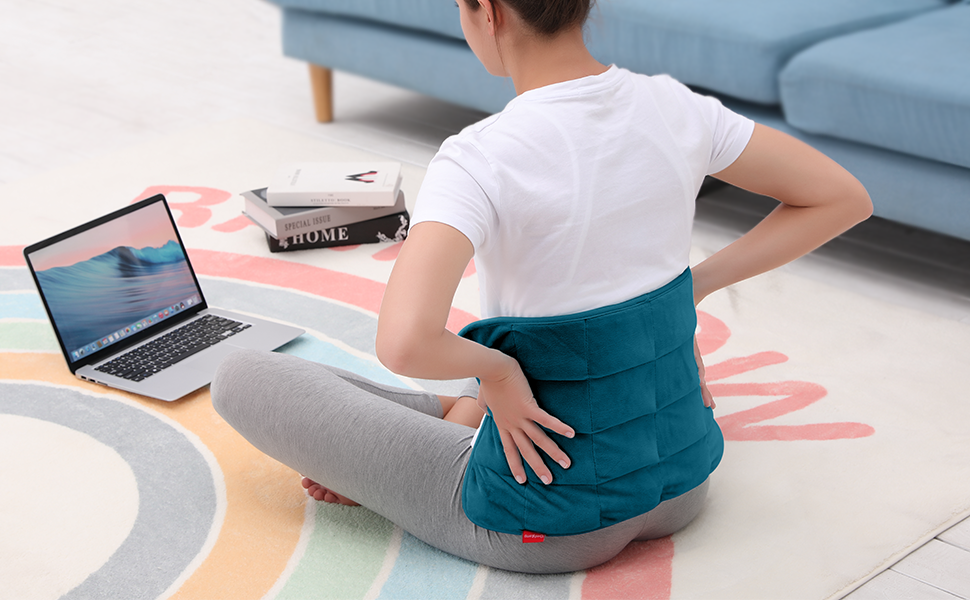 Comfytemp Full Weighted Heating Pad for Back Pain & Cramps