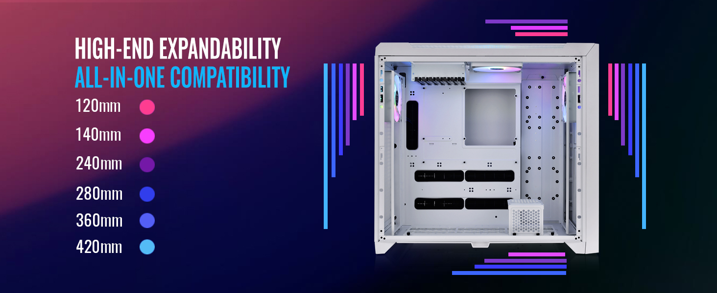 Thùng Máy Tính Thermaltake Thermaltake CTE C750 TG 21 CTE C750 TG ARGB Snow Full Tower Chassis