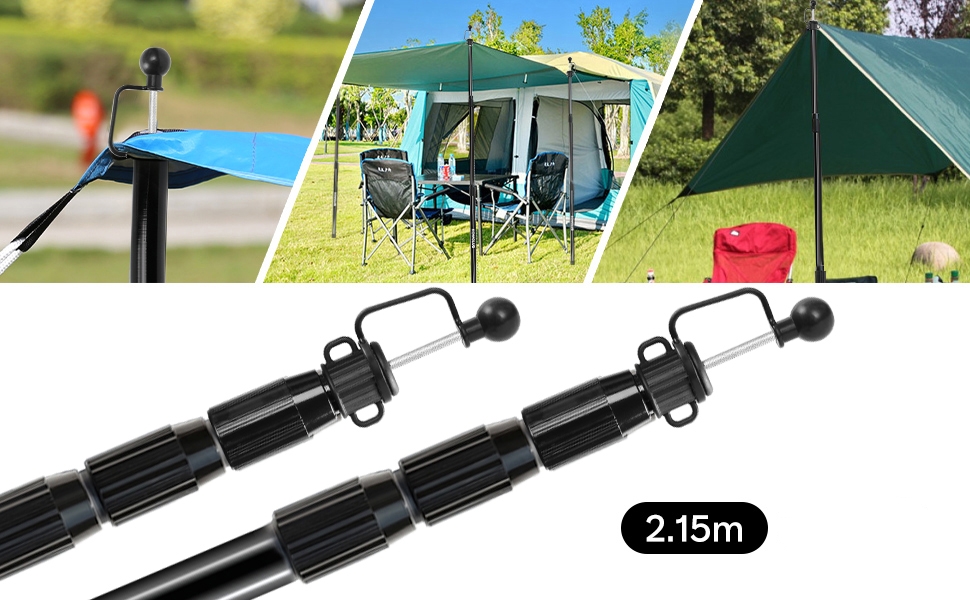 Amazon | KOMCLUB タープポール テントポール 伸縮式タープ