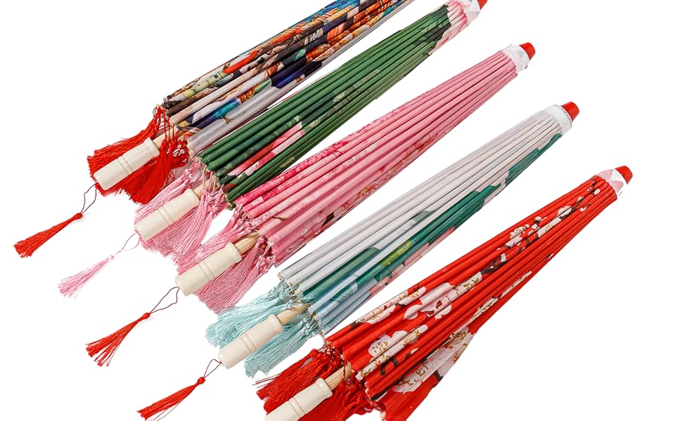 Chinese Art Asian Style 33" Silk Parasol