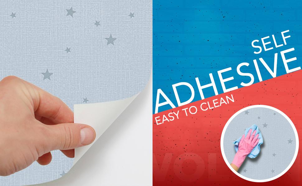 self adhesive, peel and stick, easy to clean wallpaper for wall