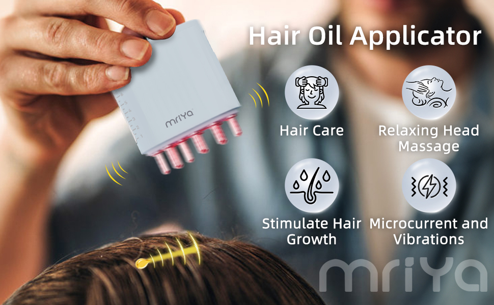 mriya Electric Hair Oil Applicator, 2 in 1 Hair Scalp Massager Brush
