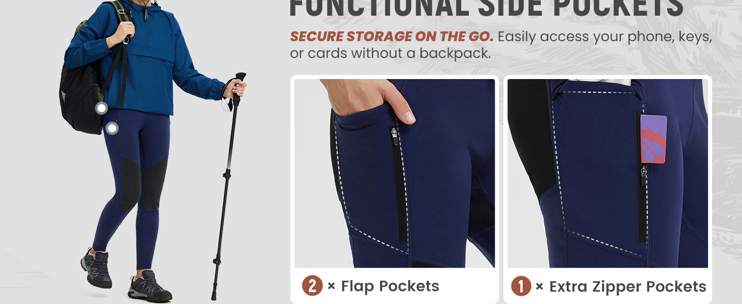 Water-resistant fleece leggings women