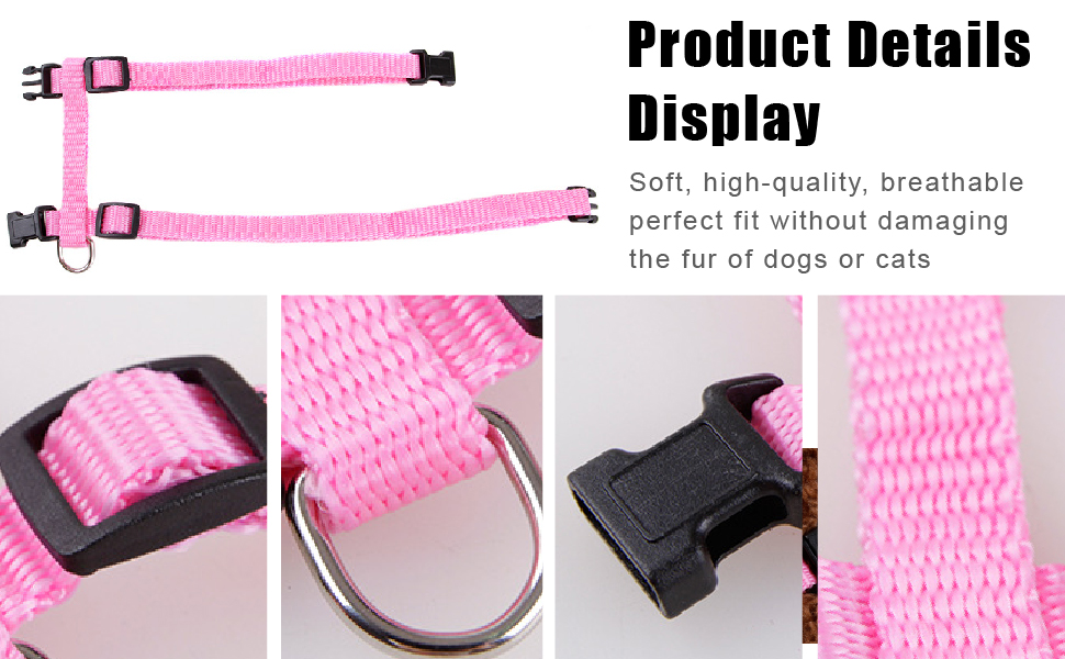 Pack of 2 Cat Harness Large Cat Harness Cat Harness with Lead Escape Proof Adjustable Cat Lead with Harness for Cats Cat Harness Kitten for Small Cats Rabbits and Dogs 14 Pack of 2 cat harnesses, large cat harness, cat harness with