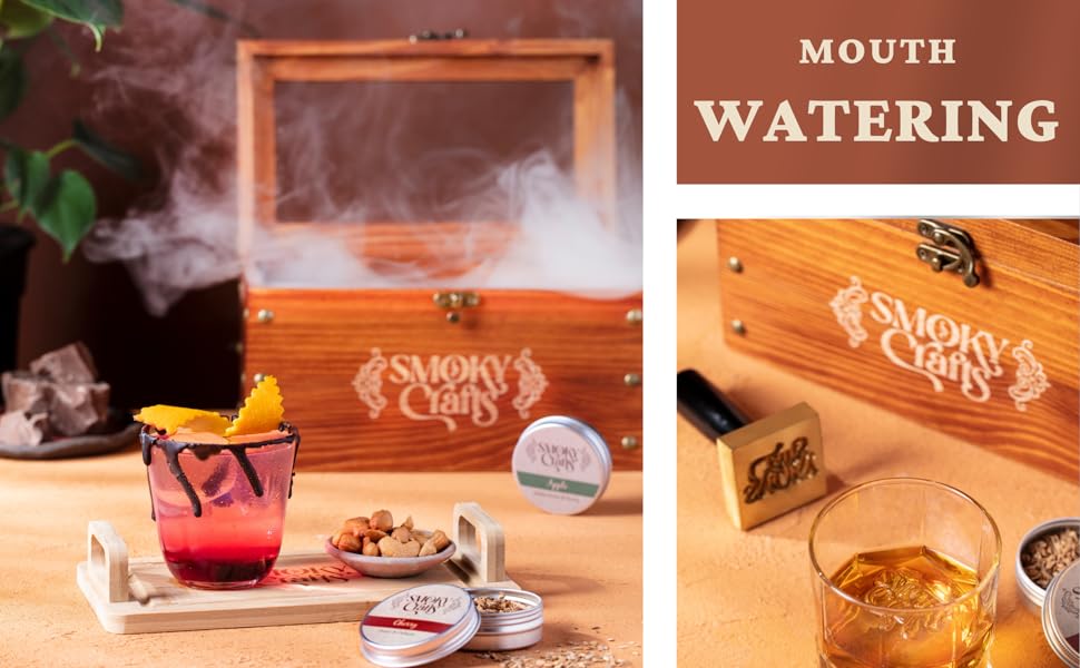 Smoky Crafts Cocktail Smoker Kit Whiskey Smoker Kit with Smoking Gun