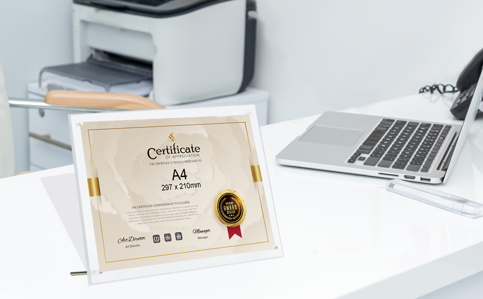 Acrylic Picture Frame, Beveled Frameless Plexiglass, Photo with