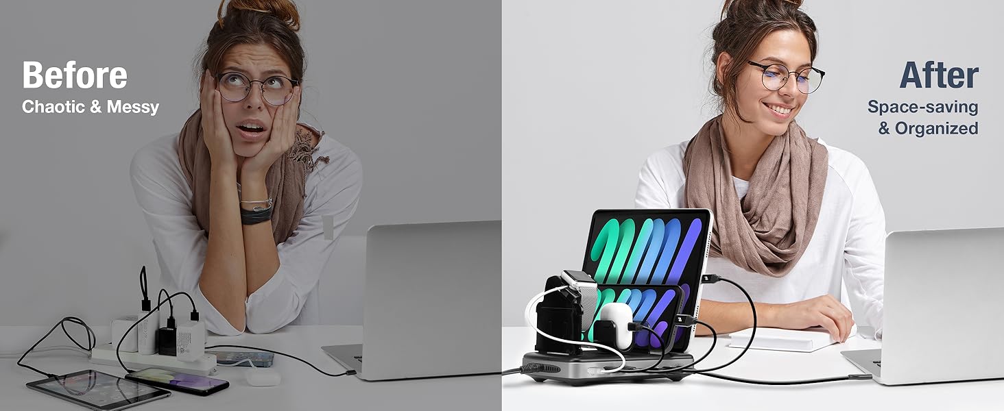 Prop your devices to save desk space and reduce clutter