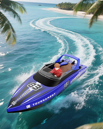 Remote Control Boat with LED Light RC Boat for Kids Adults Racing Boats for Pools and Lakes