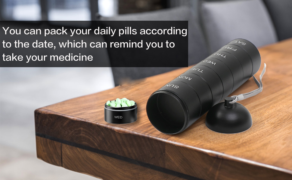 aluminum pill case Small Metal Weekly Pill Organizer waterproof metal pill box vitamin travel case