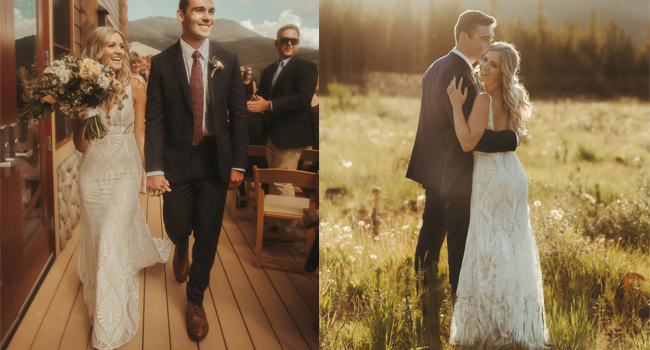 simple Outdoor backyard wedding dresses lace mermaid bridal gowns