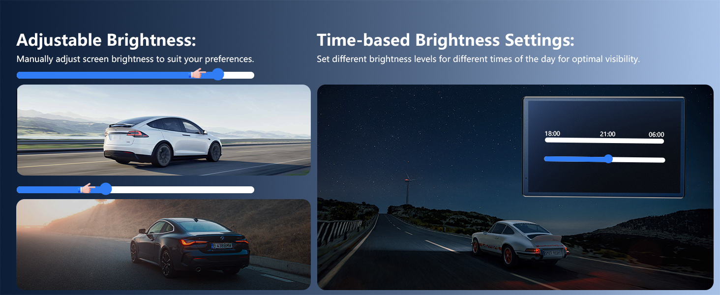 Adjustable Brightness and Time-based Brightness Settings