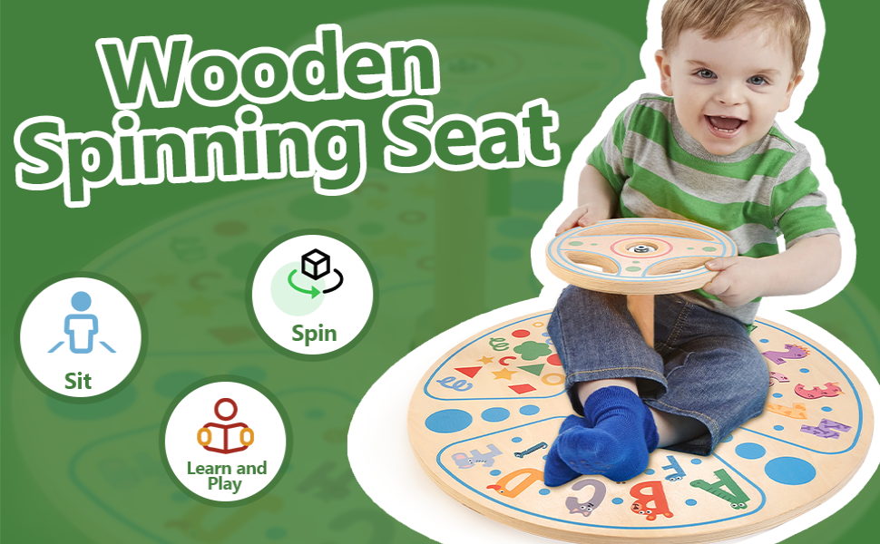 Amazon.com: AMAWOOD Wooden Sit and Spin Toy | Spinner Seat