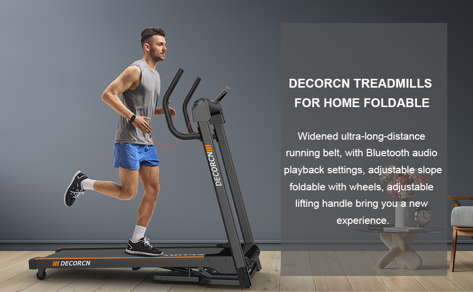 Decorcn treadmills for home, 4.5HP Motor Folding Treadmill, 20 Incline