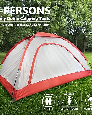  Camping Tents 2-Person Family Dome Tent 