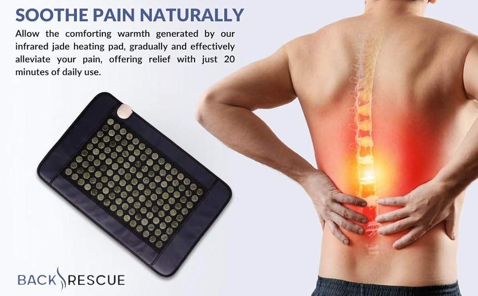 far infrared heat heating pad pads jade stone tourmaline back pain relief cramps arthritis