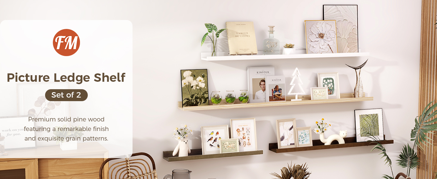 Fun Memories Picture Ledge Shelves, 55 inch Floating