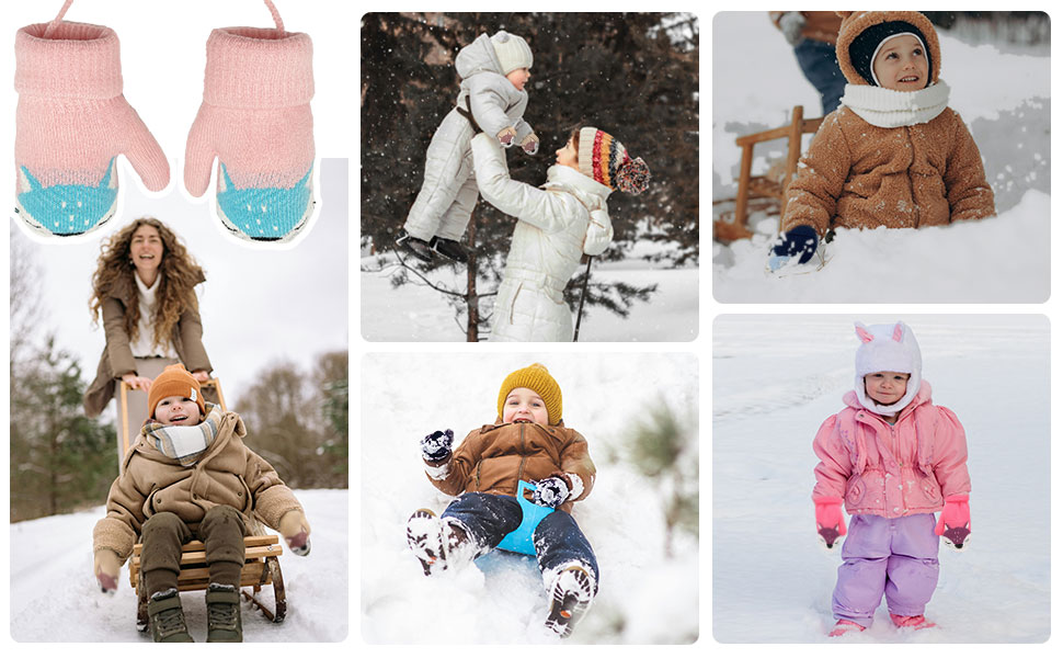 2 Paar Baby Winter Handschuhe Cartoon Kinder Winter Handschuhe Fäustlinge