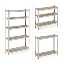 Relaxdays Stahl Lagerregal, 5 Ebenen, 500 kg Tragkraft, für Keller & Garage, Silber, HBT 180x100x30 cm Faff8659 3631 4dd4 9bf2 9885015da3ab. CR0,0,300,300 PT0 SX220 V1