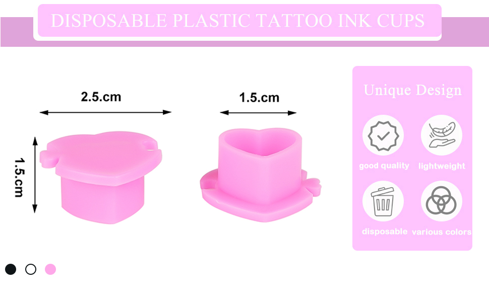 Disposable Tattoo Ink Cups Heart Shaped