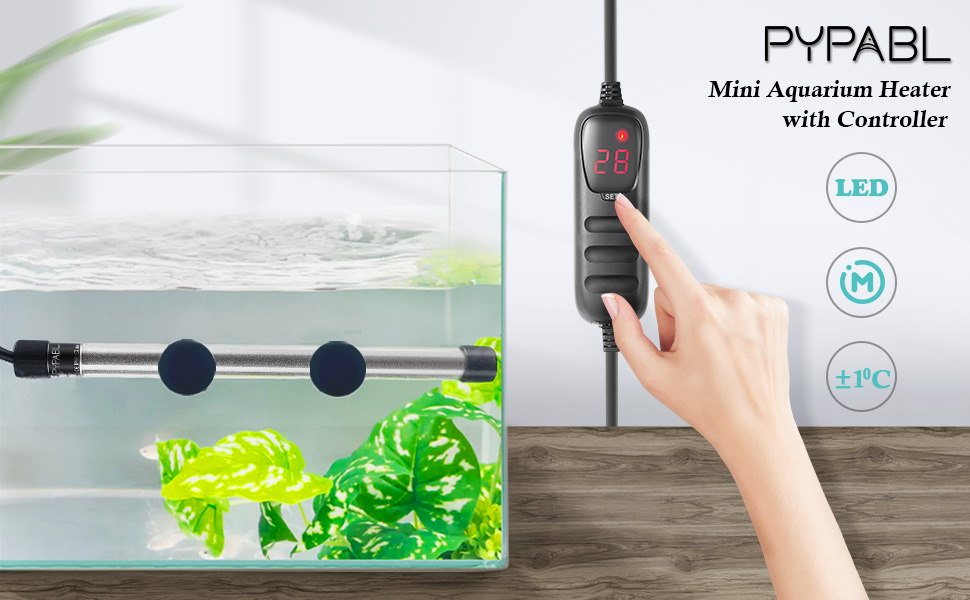 PYPABL Submersible Fish Tank Heater, 25W 50W 100W Small Aquarium Heater