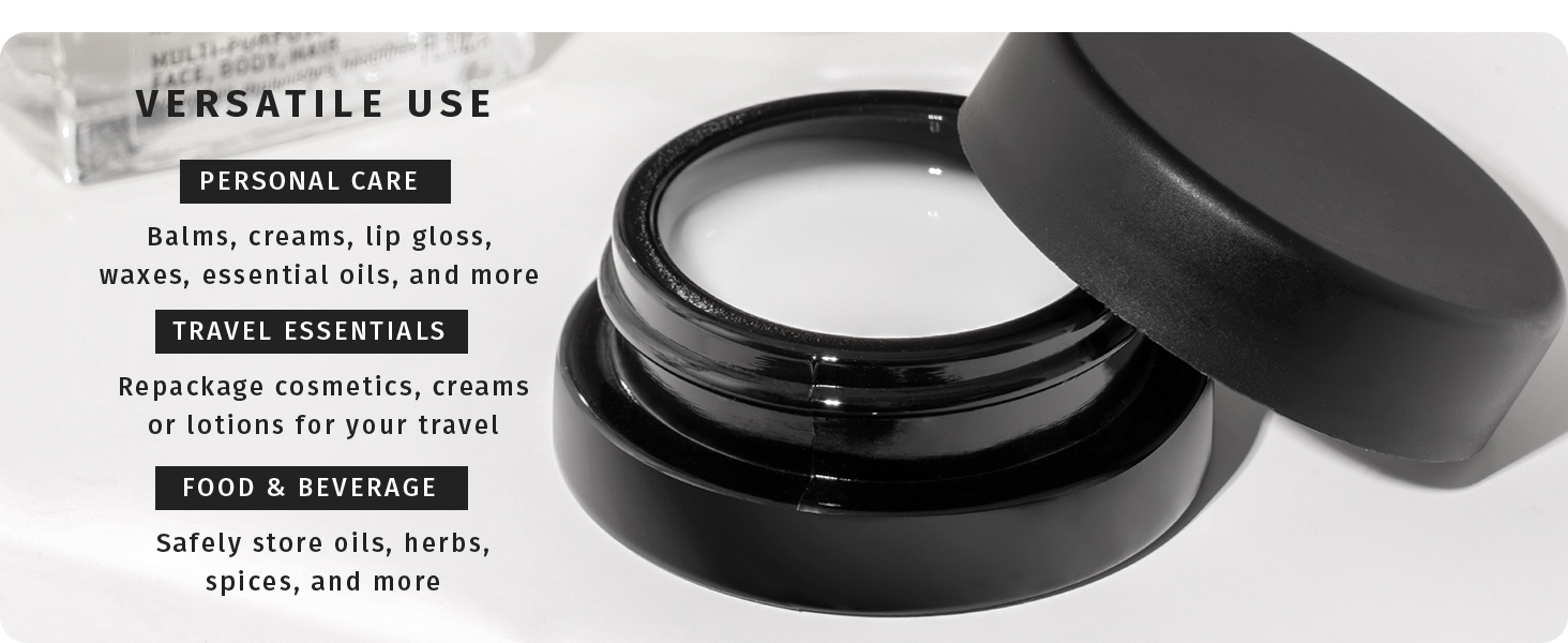 7ml 7 ml glass jars with black lids airtight oil ounce clear smell bulk 90 pack