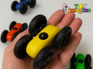Mini cars racing down bright ramps for active toddler play